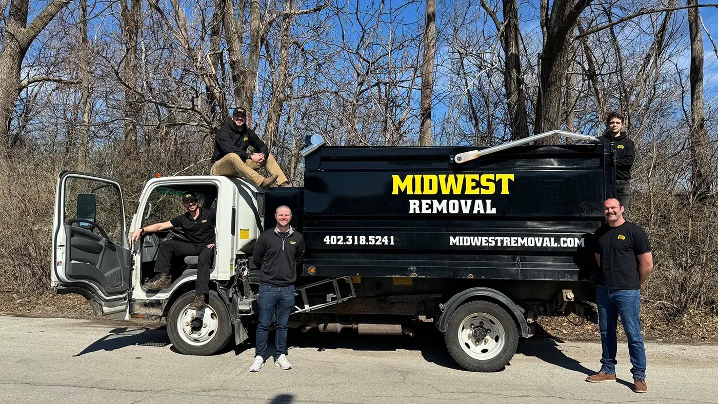 Midwest Removal crew with the dump truck, Omaha