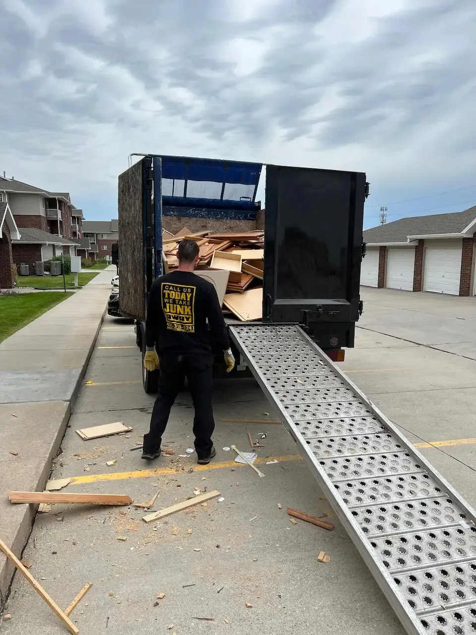 Midwest Removal dump truck on site, Omaha
