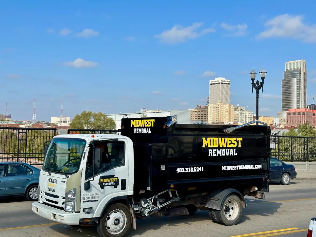 Midwest Removal truck on a job in Omaha