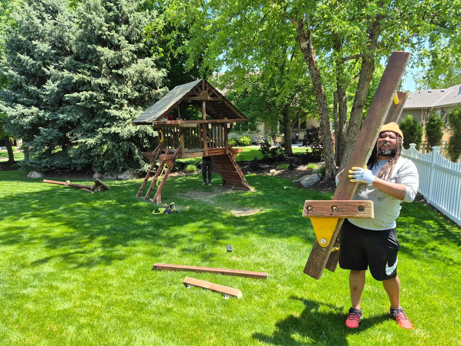 Omaha Swing Set Removal, Backyard Space Back.