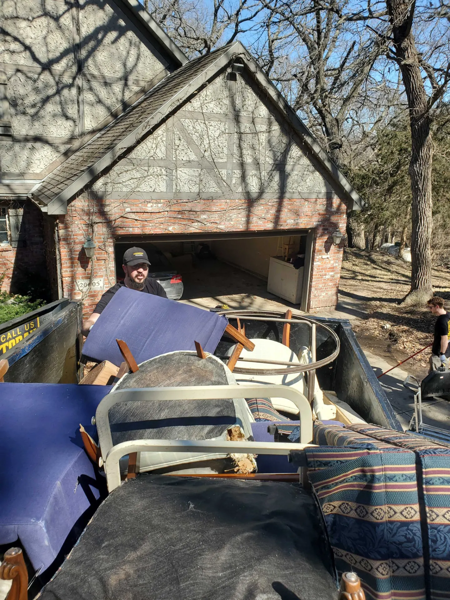 Household furniture loaded into the truck at the driveway, Papillion
