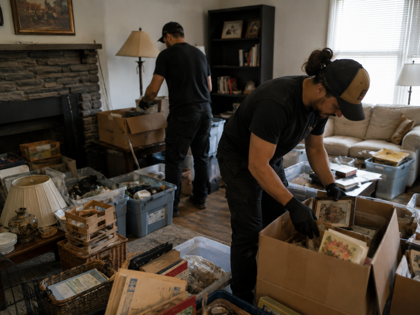 Hoarding cleanout process for an Omaha home, from the first phone call through the final walkthrough